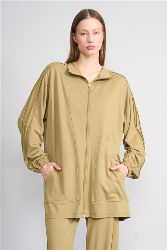 Hisset Y26 Tk2541 Yag Yeşilı Kadın Melisa Pantolonlu İkili Takım 38-44