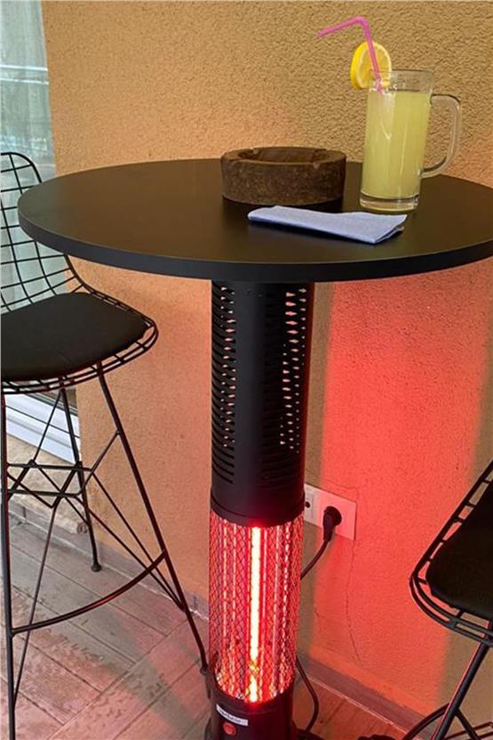 Hottable Bar / Bistro Isıtıcılı Masa Ayağı Tekno Pub 2000 Watt 7000 Saat Lamba Ömrü
