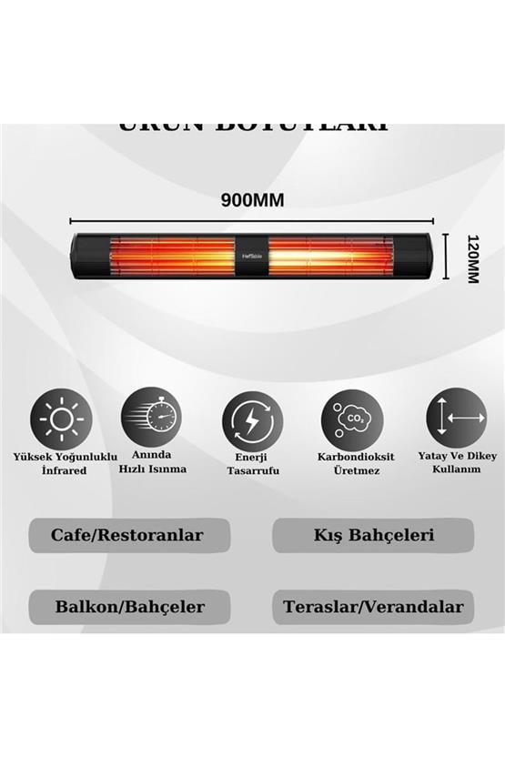 Hottable Classic Duvar Tipi Dış Mekan İnfrared Isıtıcı 3000 Watt