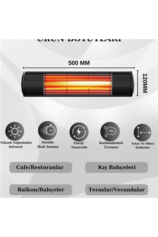Hottable Classic Duvar Tipi Dış Mekan İnfrared Isıtıcı 2000 Watt