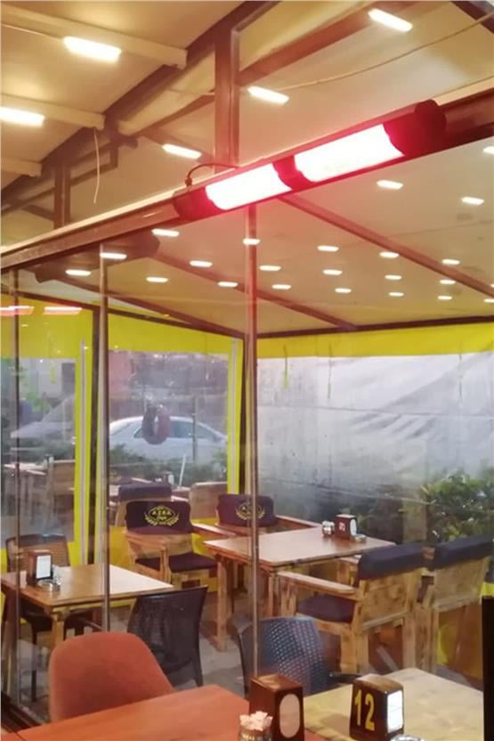 Hottable Classic Plus Duvar Tipi Dış Mekan İnfrared Isıtıcı 4000 Watt (U.kumandalı 5 kademe Isı ayarı)