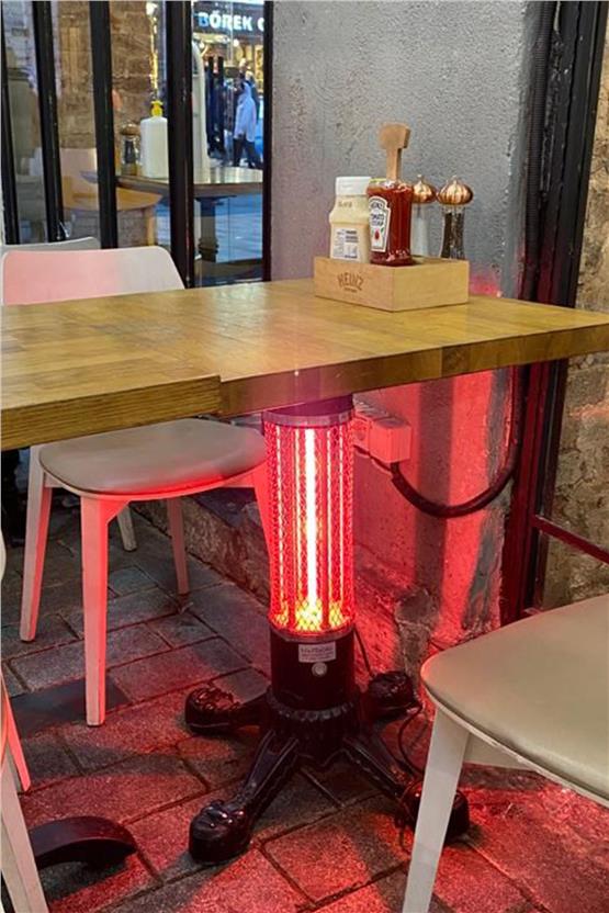 Hottable Isıtıcılı Masa Ayağı Tekno Plus 1500 Watt (Manuel ve U.Kumandalı  5 kademe Isı Ayarı - 7000 Saat Lamba Ömrü)