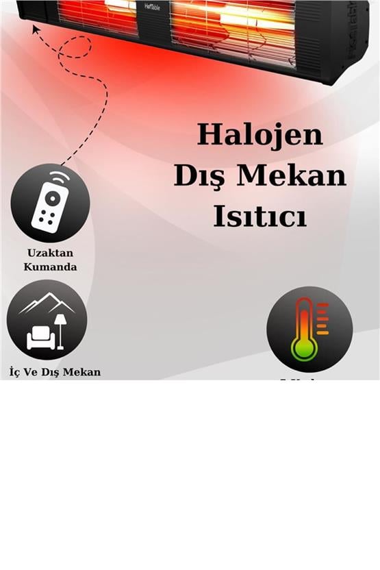 Hottable Supreme Plus Duvar Tipi Dış Mekan İnfrared Isıtıcı 3000 Watt (U.kumandalı 5 kademe Isı ayarı)