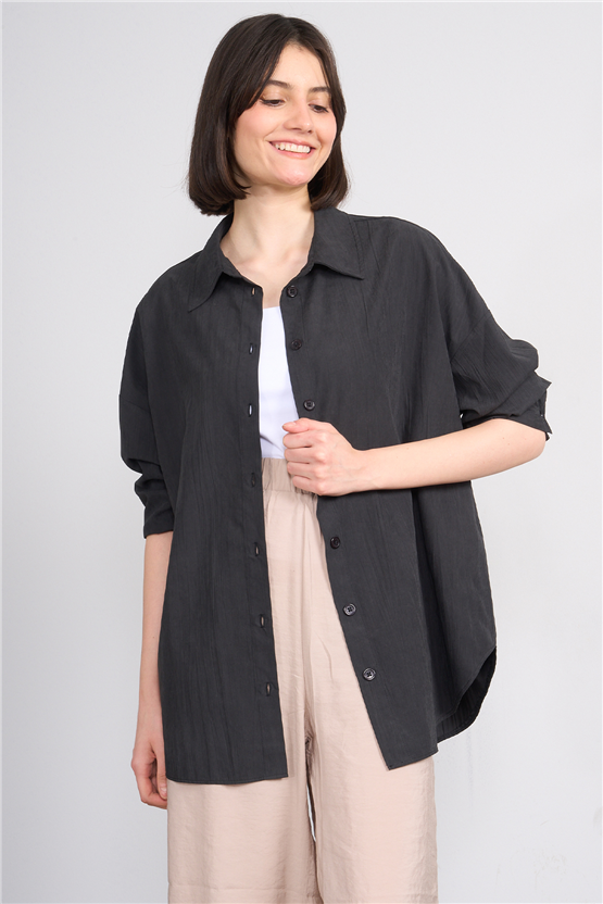 İkoll 0036221 002 Siyah Kraşlı Gömlek