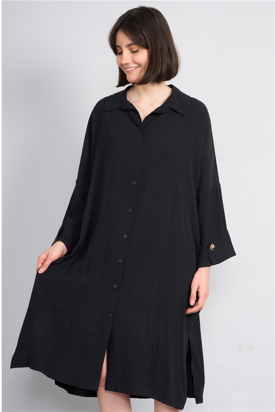 İkoll 0036389 002 Siyah Kol Manset Detaylı Tunık