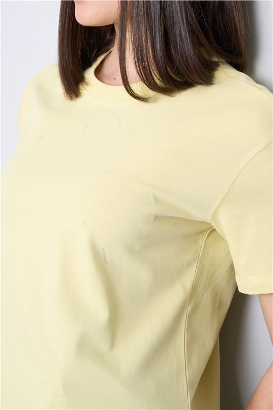 İkoll 1004623 Lıme Kadın Karyoka Dıkıs Detaylı T-Shirt