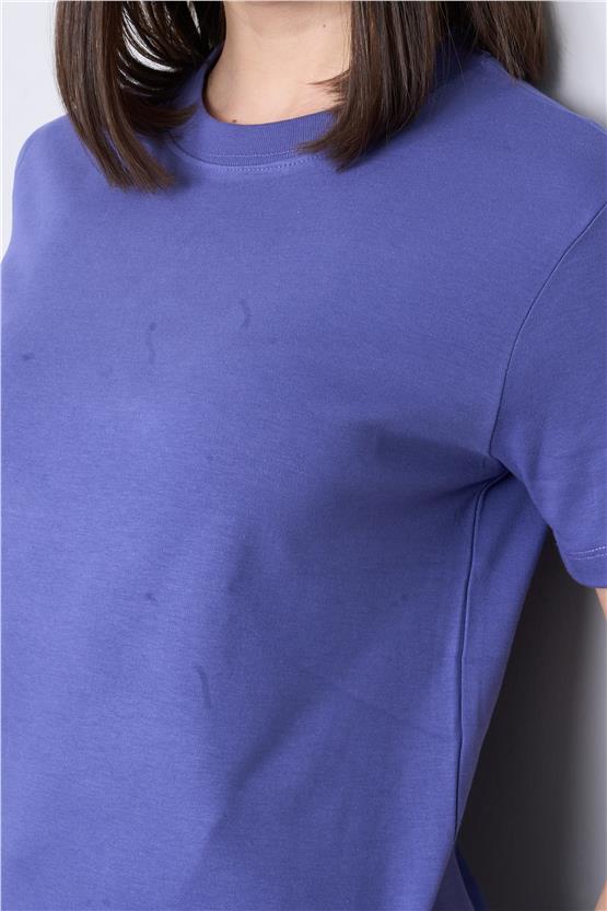 İkoll 1004625 Alacakaranlık Kadın Bisiklet Yaka Basic T-Shirt