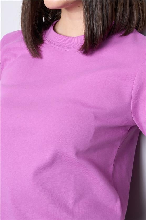 İkoll 1004632 Hıper Mor Kadın Suprem Basic T-Shirt