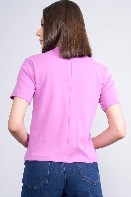 İkoll 1004632 Hıper Mor Kadın Suprem Basic T-Shirt