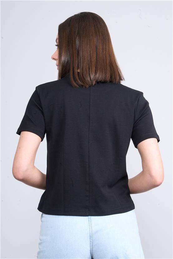 İkoll 1004632 Siyah Kadın Suprem Basic T-Shirt