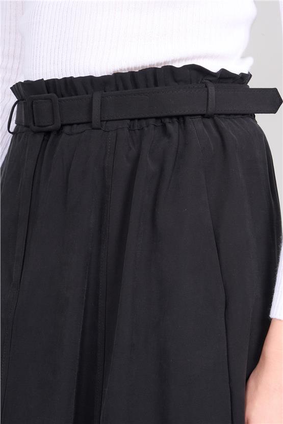 Ikoll K26 0035996 002 Sıyah Kadın Kemerlı Genıs Etek