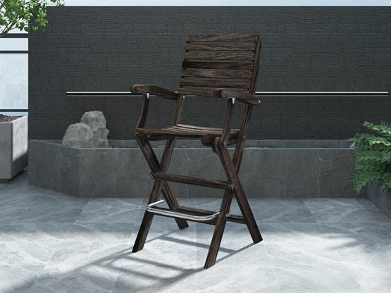 İnterbuild Casino Bar Katlanabilir Ahşap Koltuk (2li Paket) Espresso - 676399