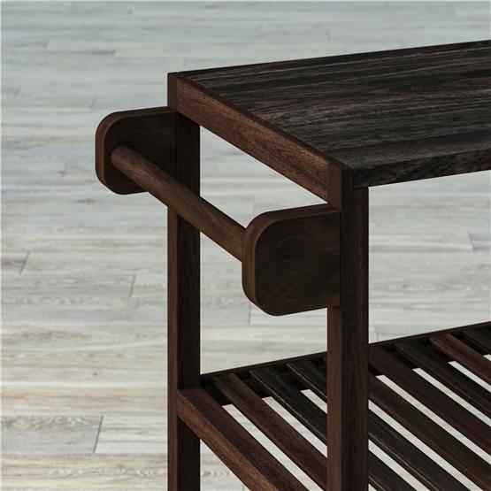 İnterbuild Masif Akasya Ahşap Holger Servis Arabası (799x349x850 mm) Espreso - 674777