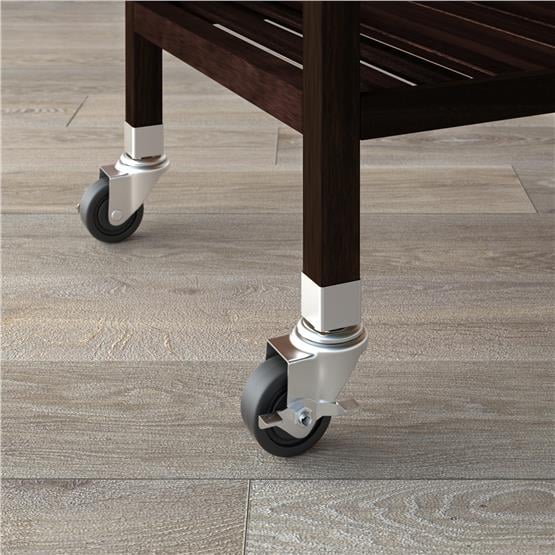 İnterbuild Masif Akasya Ahşap Holger Servis Arabası (520x520x850 mm) Espresso - 674814