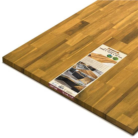 İnterbuild Masif Akasya B/C Panel /Tezgah (1880x1016x38 mm)  Açık Meşe - PNL 04015