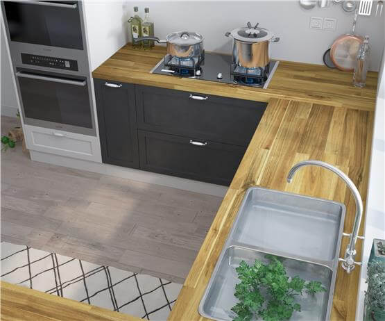 İnterbuild Masif Akasya B/C Panel /Tezgah (1880x1016x38 mm)  Açık Meşe - PNL 04015