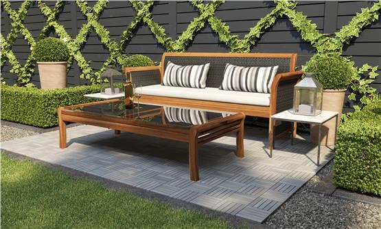 İnterbuild Masif Akasya Zemin Kaplaması 30x30 cm (10lu Paket) Alaca Gri - 673213
