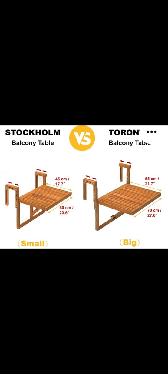 İnterbuild Toronto Katlanır ve Ayarlanabilir Balkon Masası Alaca Gri - 673831