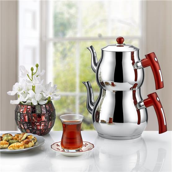 İnterc 9094 Mercan Aile Boyu Sade Çaydanlık