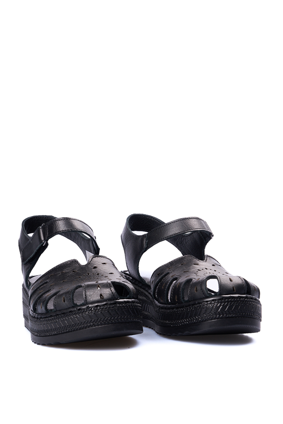 İrem 25 3660 Siyah Kadın Derı Sandalet