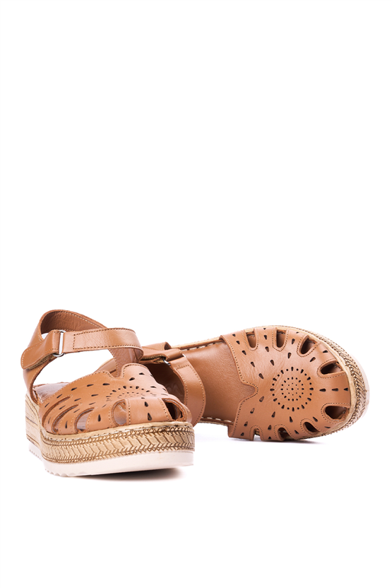 İrem 25 3660 Taba Kadın Derı Sandalet