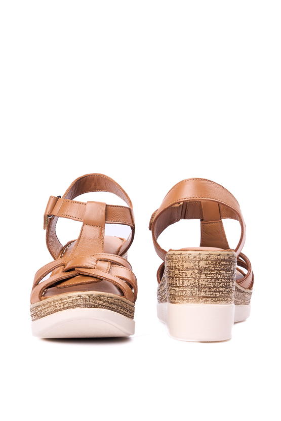 İrem 5 3644 Taba Kadın Derı Sandalet