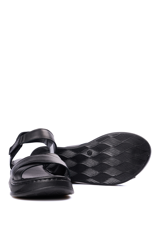 İrem 51 1601 Siyah Kadın Derı Sandalet