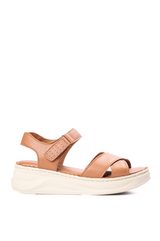 İrem 51 1601 Taba Kadın Derı Sandalet