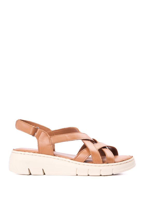 İrem 8 2426 Taba Kadın Derı Sandalet