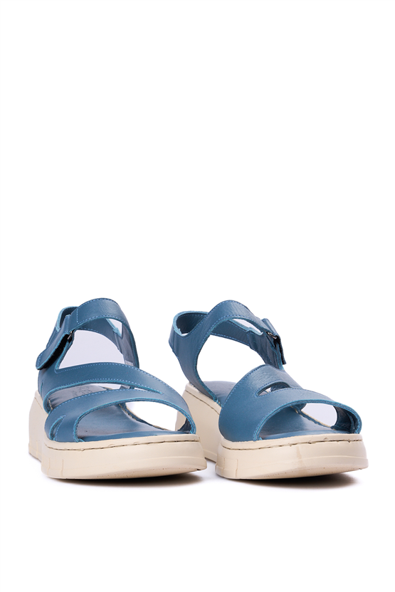 İrem 96 2426 Mavi Kadın Derı Sandalet