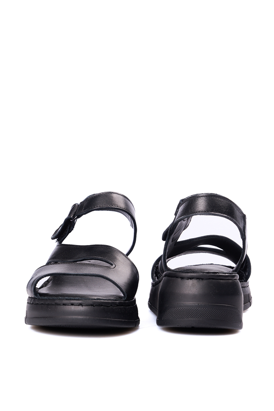 İrem 96 2426 Siyah Kadın Derı Sandalet