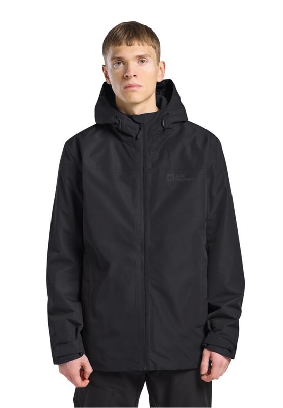 Jack Wolfskın 1115311-6000 Black Taubenberg 3In1 Jkt M Erkek Outdoor Mont
