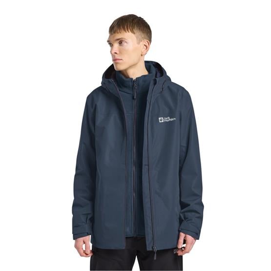 Jack Wolfskın 1115311-C0412 Mıdnıght Sky Taubenberg 3In1 Jkt M Erkek Outdoor Mont