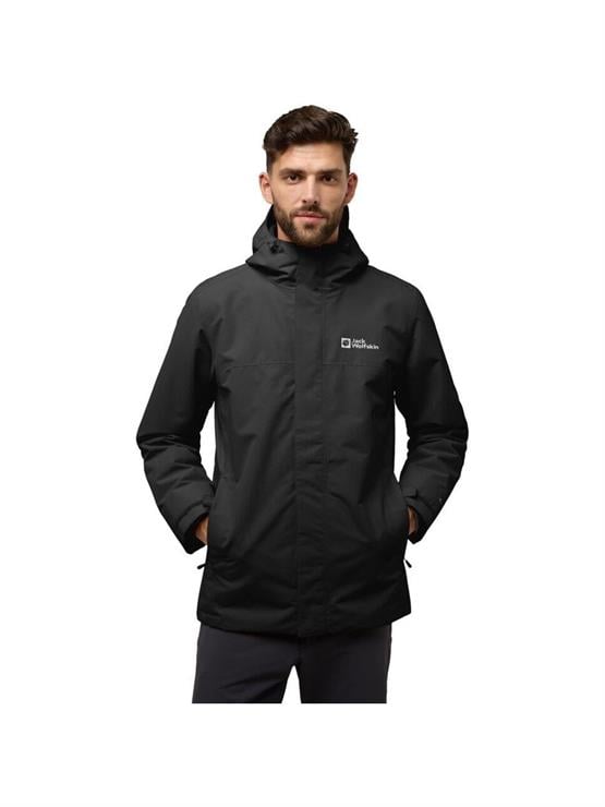 Jack Wolfskın A61864-6000 Black Altenberg 3In1 Jkt M Erkek Outdoor Mont