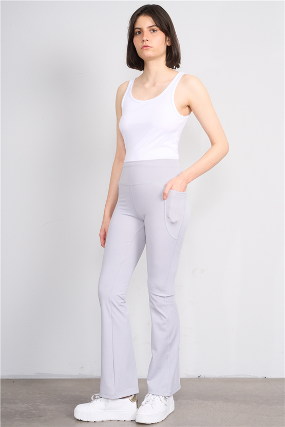 Jeneric Y26 Açık Gri Kadın Dar Paça Tayt S-Xl