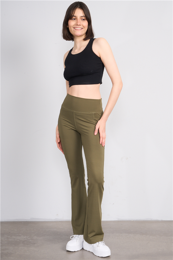 Jeneric Y26 Haki Kadın İspanyol Tayt S-Xl