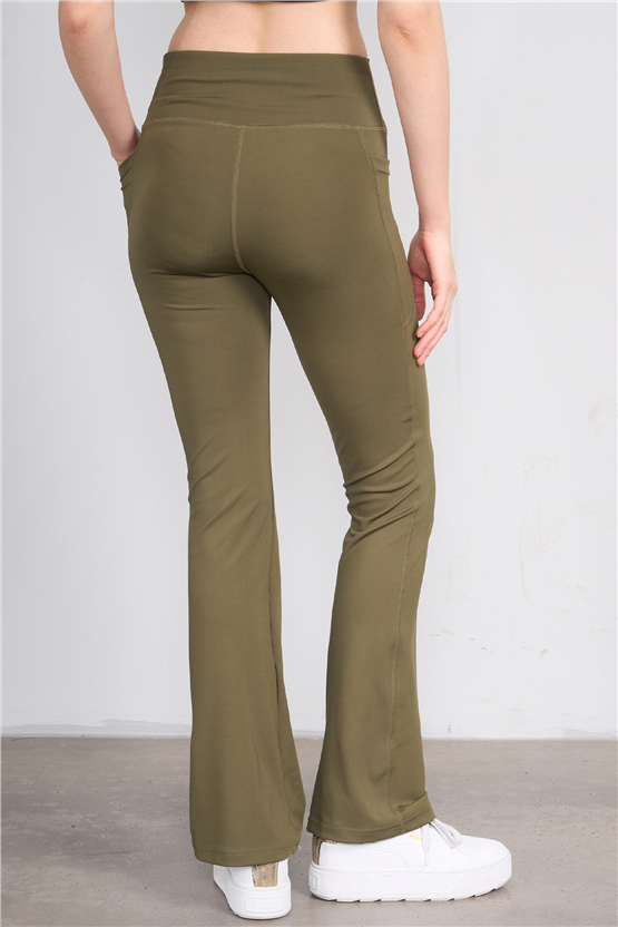 Jeneric Y26 Haki Kadın İspanyol Tayt S-Xl
