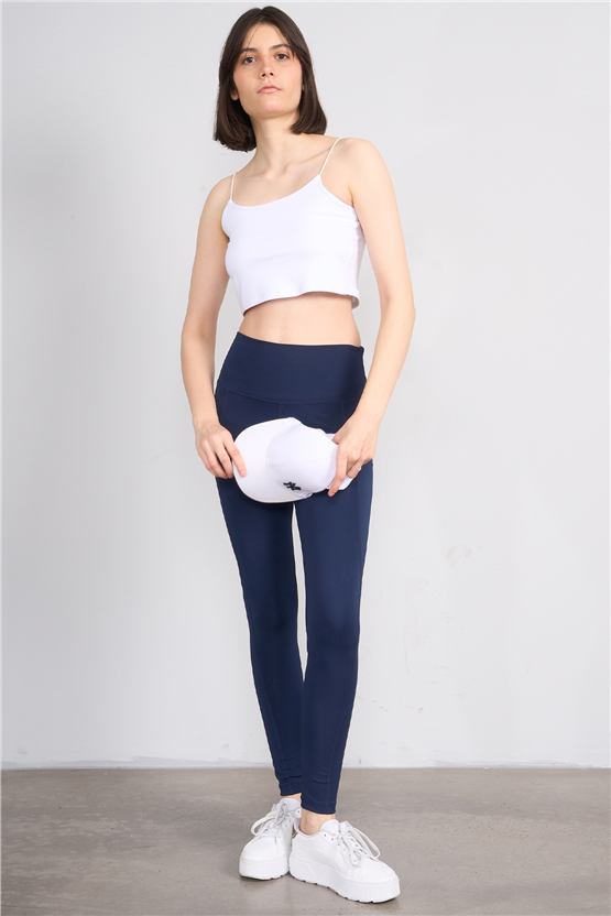 Jeneric Y26 Lacivert Kadın Log Dikişli Tayt S-Xl