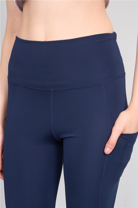 Jeneric Y26 Lacivert Kadın Log Dikişli Tayt S-Xl