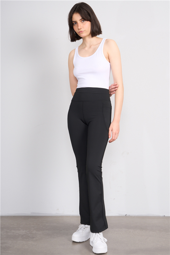 Jeneric Y26 Siyah Kadın İspanyol Tayt S-Xl
