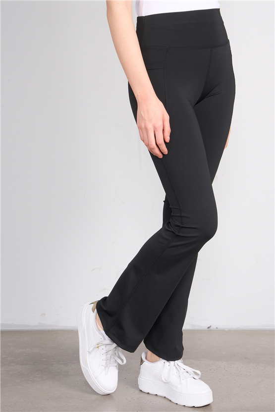 Jeneric Y26 Siyah Kadın İspanyol Tayt S-Xl