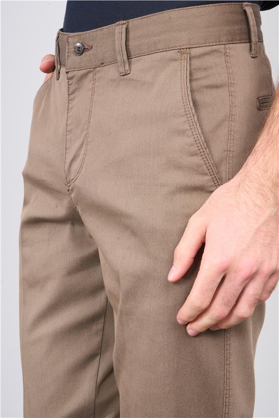 Kagi Bej Erkek Palmiye Keten Pantolon