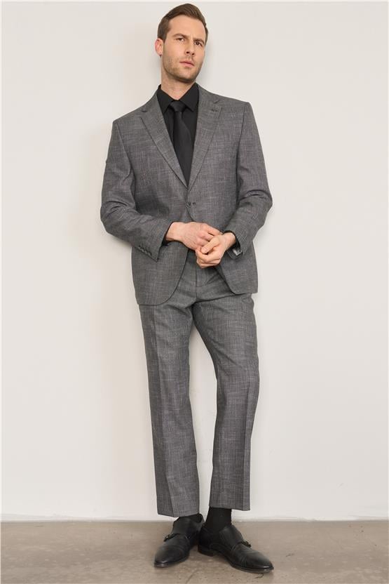 Kagi Gri Erkek Pamuk Polyester Corsıca 4 Drop Klasik Takım