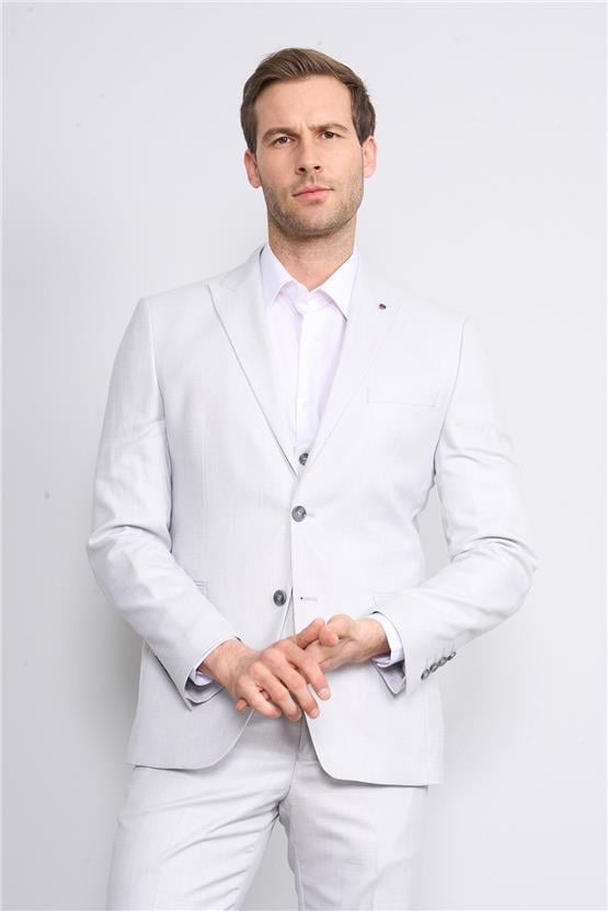 Kagi Gri Erkek Pamuk Polyester Mayorca Yelekli Takım