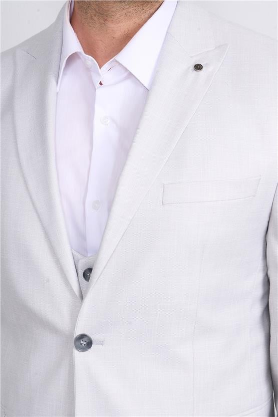 Kagi Gri Erkek Pamuk Polyester Mayorca Yelekli Takım