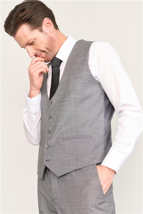 Kagi Gri Erkek Pamuk Polyester Palermo Yelekli Takım