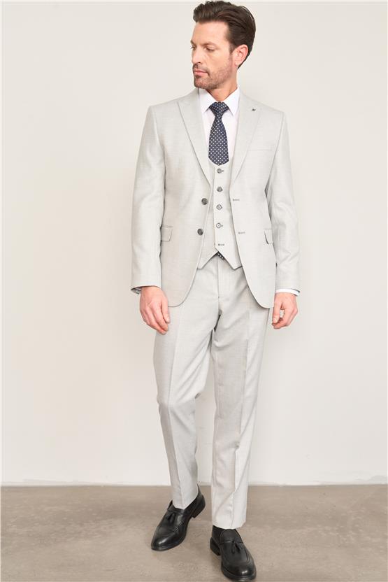 Kagi Gri Erkek Pamuk Polyester Parma Yelekli Takım