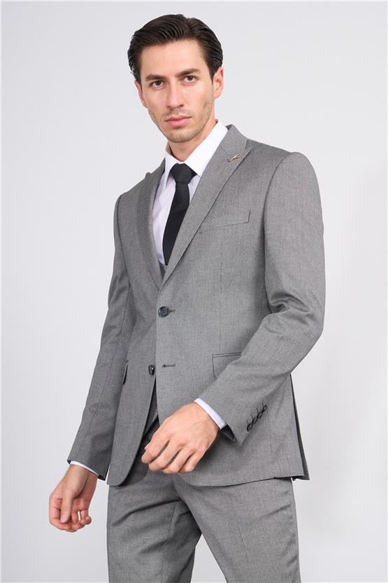 Kagi Gri Erkek Pamuk Polyester Roma Yelekli Takım