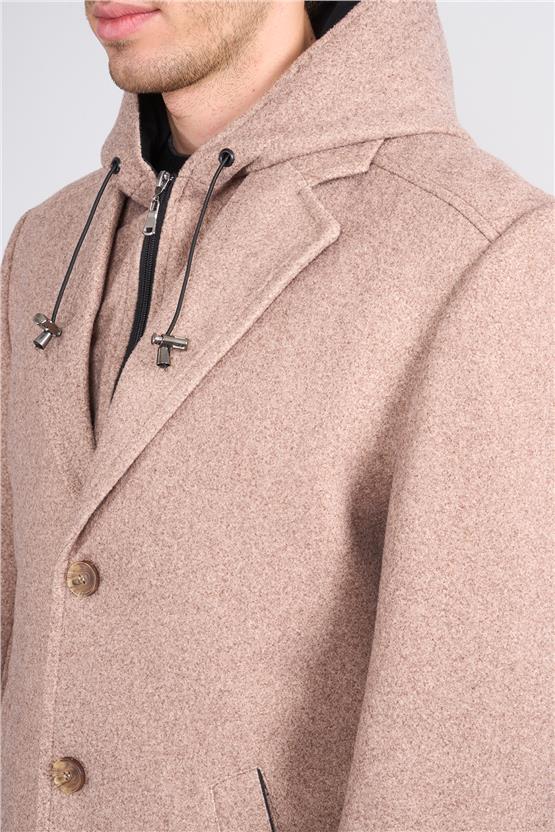 Kagı 2509 Vizon Erkek Kapusonlu Kase Kaban