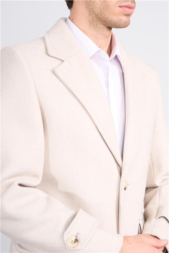 Kagı K26 2514 Bej Erkek Torba Cep Mono Yaka Kaban